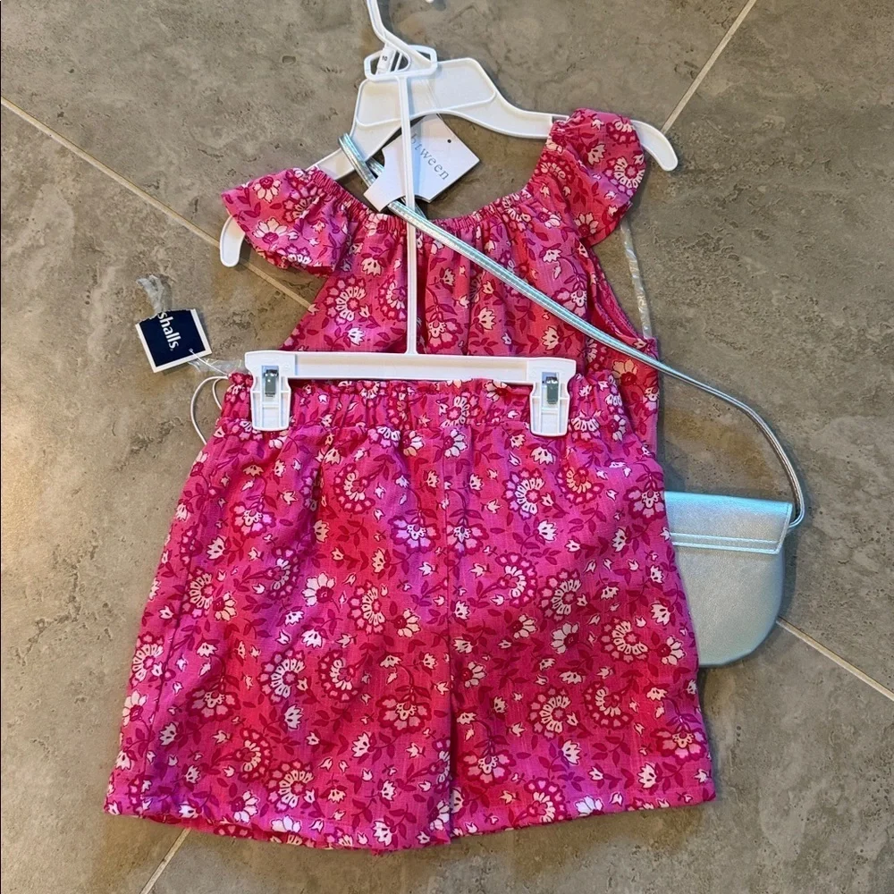 btween Pink Floral Top and Skirt Outfit